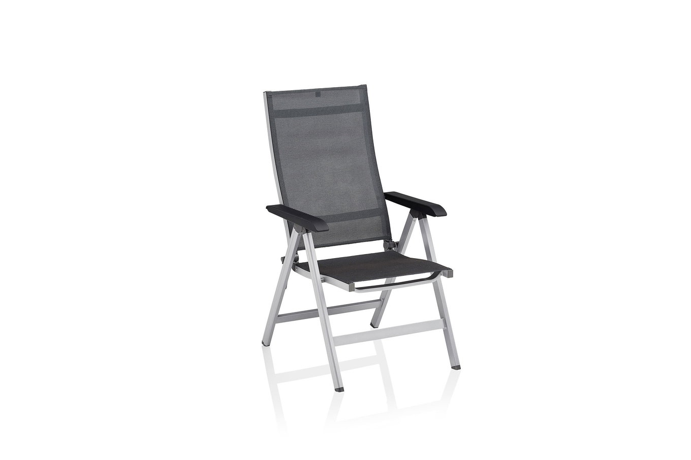 KETTLER Basic Plus Premium Krzesło składane, srebrny/lakritz, Alu/Tkanina outdoorowa, 0102401-0000 30903__1