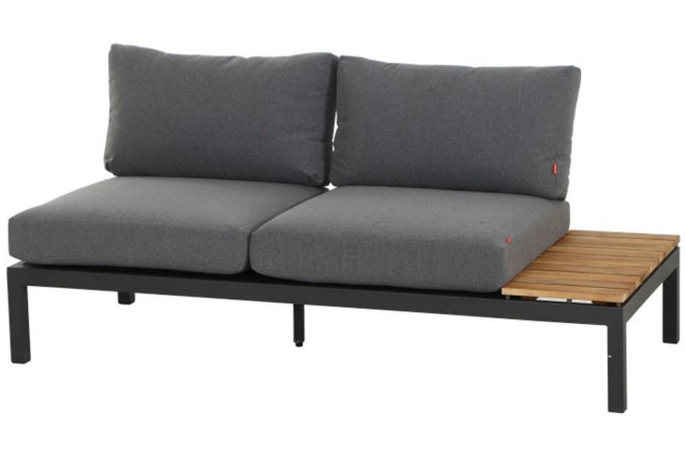 SIENA GARDEN Alvida Sofa dwuosobowa lewa, antracyt/naturalny, Aluminium/Ranotex/Teak, 84x175x70 cm, w zestawie z tapicerką 19603__1