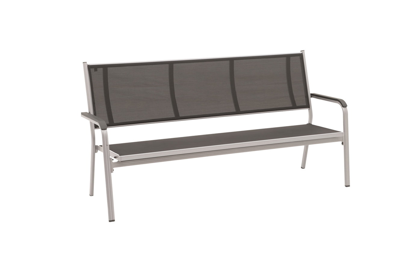 KETTLER BasicPlus Ławka 3-osobowa, srebrny/antracyt, Alu/Textilene, 67 x 97 x 191, 0310612-0000 22503__1