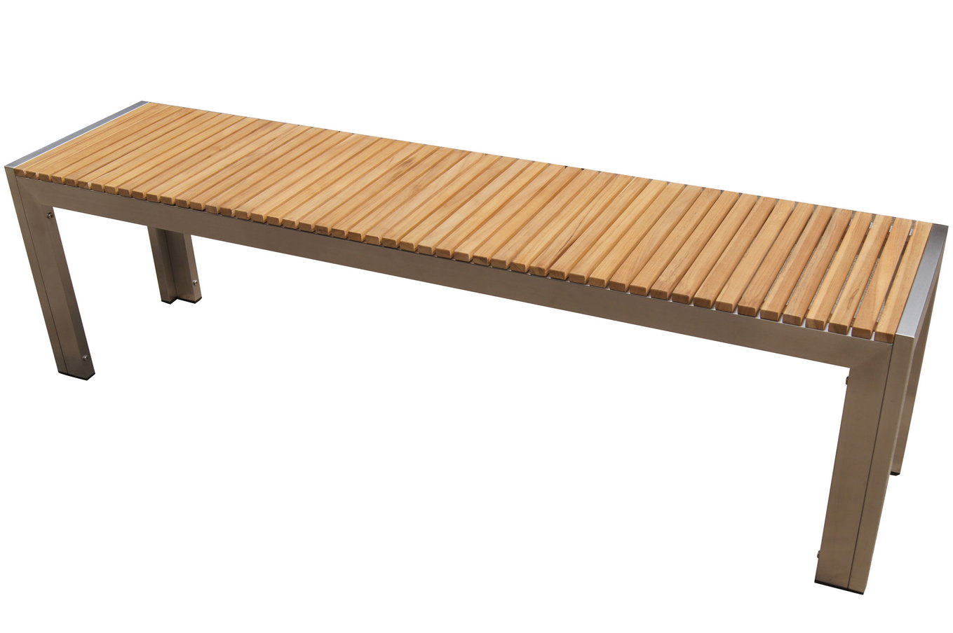 OUTFLEXX Ławka ze stali nierdzewnej/drewna tekowego, 160x38x45cm, produkt z certyfikatem FSC® 7102__1