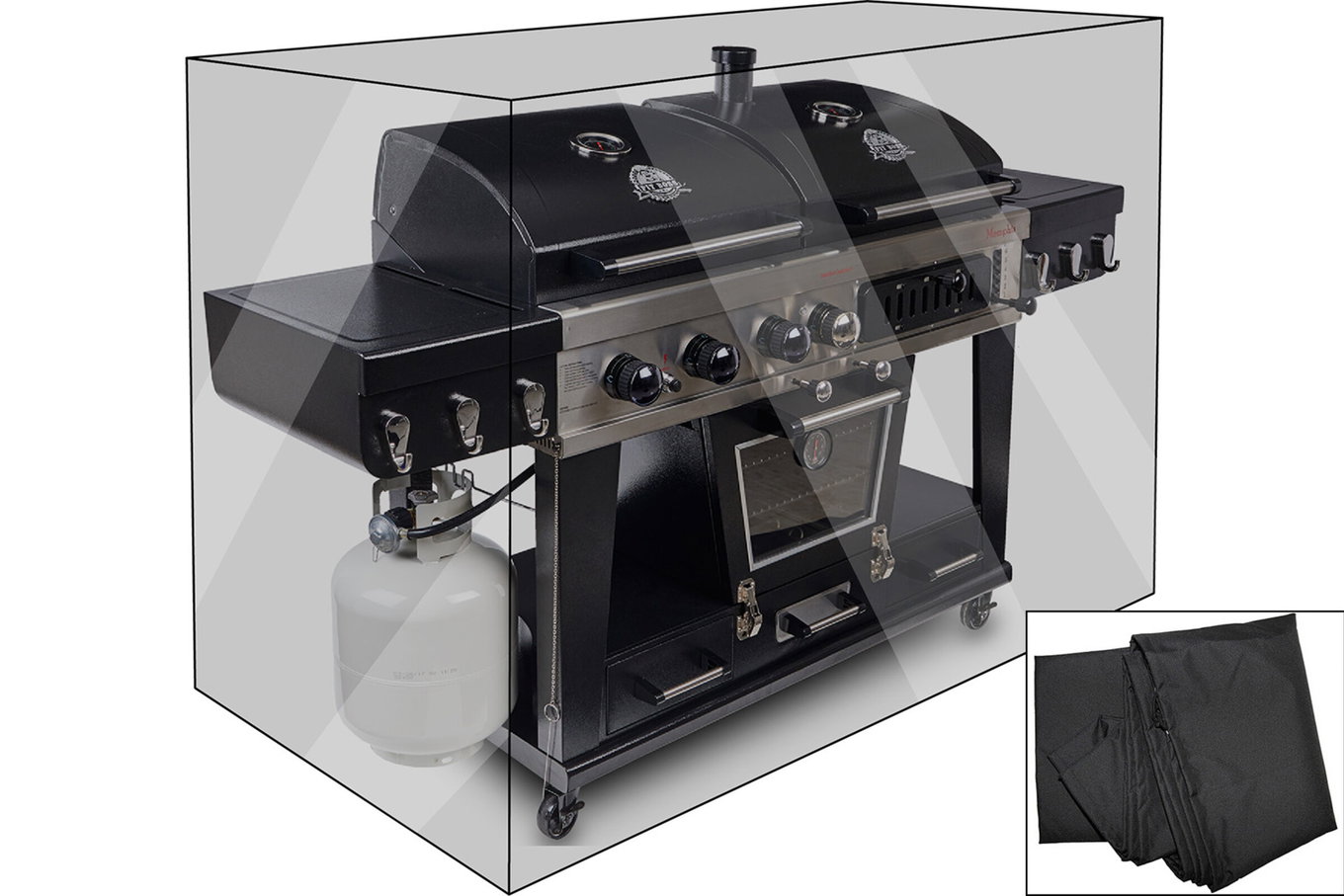 OUTFLEXX pokrowiec Premium, na grille, np. 17311, czarny, 191 x 67 x 123 cm, wodoodporny 19907__1