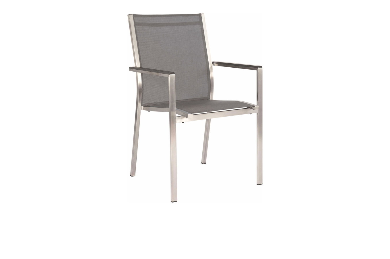STERN Cardiff Krzesło składane, srebrno-szare, stal nierdzewna/tkanina/aluminiowe podłokietniki, 61x57x92 cm, składane 11604_2__1
