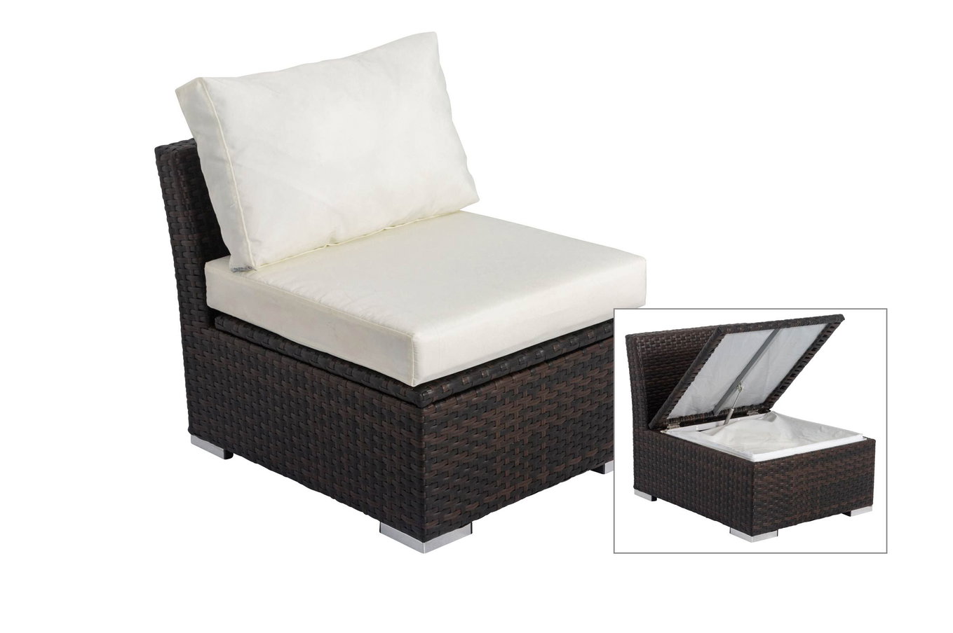 OUTFLEXX Element środkowy, brązowy marmurkowy, polyrattan, 63 x 78 x 65 cm, odpowiedni do 7759-BOX 18375_BOX__1