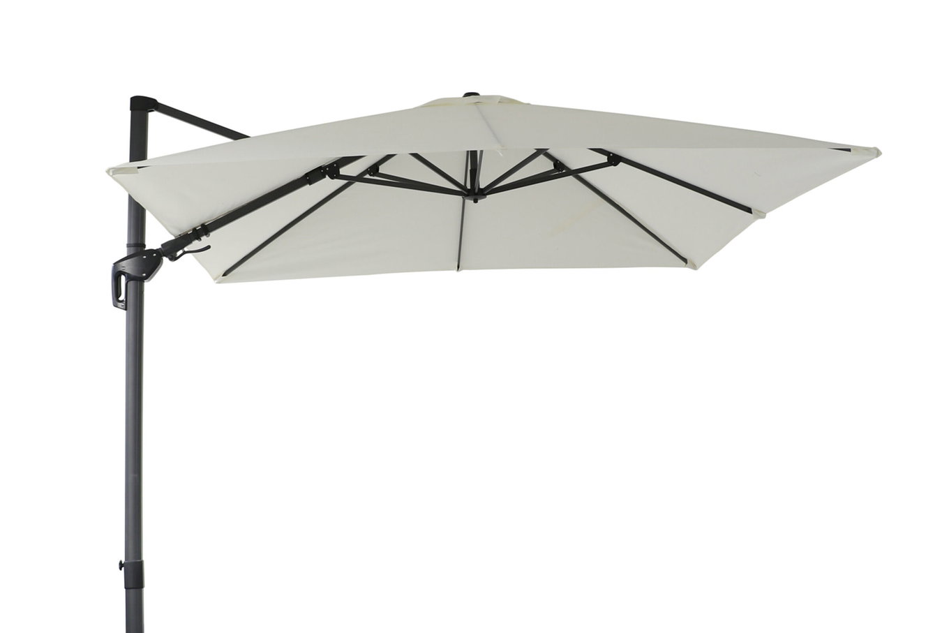 OUTFLEXX Sydney Parasol wiszący, kremowy, aluminium z powł. proszkową, 300 x 300 cm, funkcja Twist, w zestawie stojak na płyty 16108__1