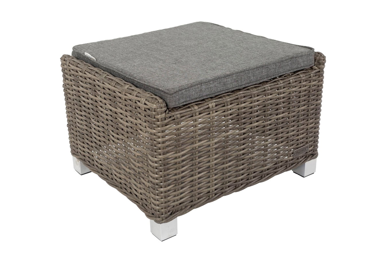 OUTFLEXX Podnóżek, szary, Polyrattan, 54 x 63 x 41 cm, z poduszką 20657__1