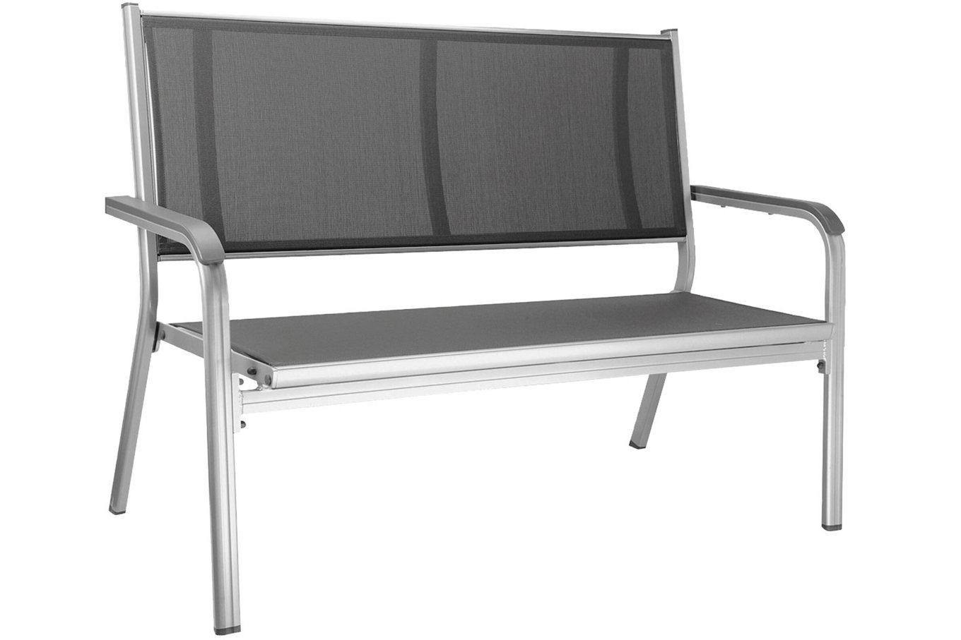KETTLER BasicPlus Ławka 2-osobowa, srebrny/antracyt, Alu/Textilene, 140x65cm, 0301211-0000 10708_1__1