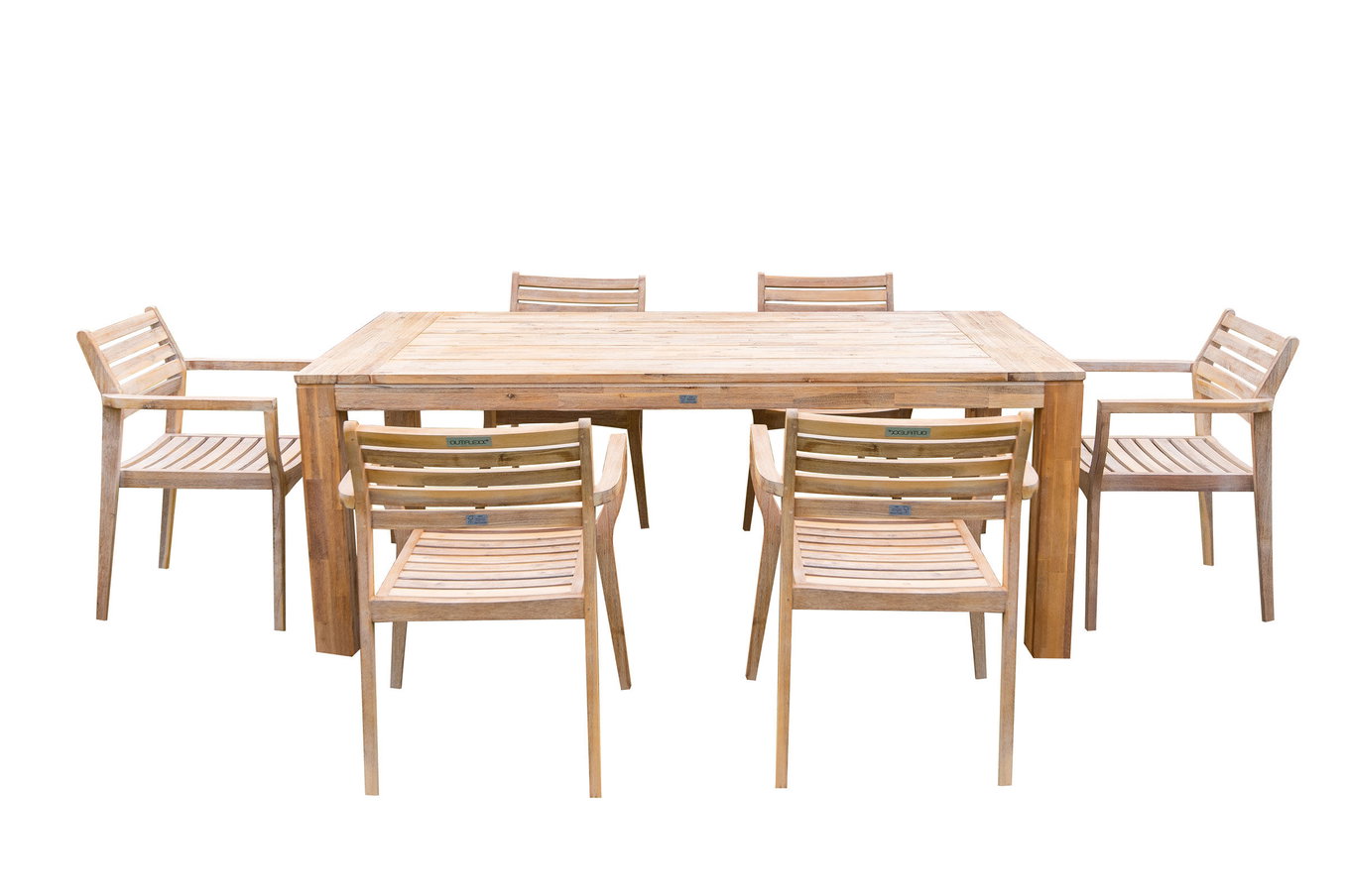 Grupa jadalna ogrodowa OUTFLEXX, naturalny, akacja, stół 200 x 100 cm, 6 osób, produkt z certyfikatem FSC® 21919__1
