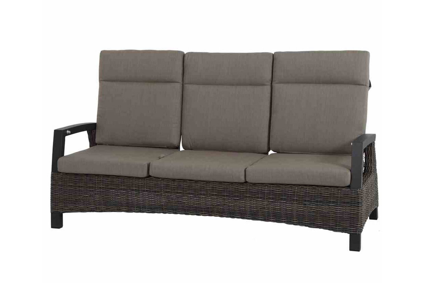 SIENA GARDEN Corido Sofa 3-osobowa, charcoal, Alu / wiklina Gardino®, 206x87x103 cm, regulowane oparcia 20196__1