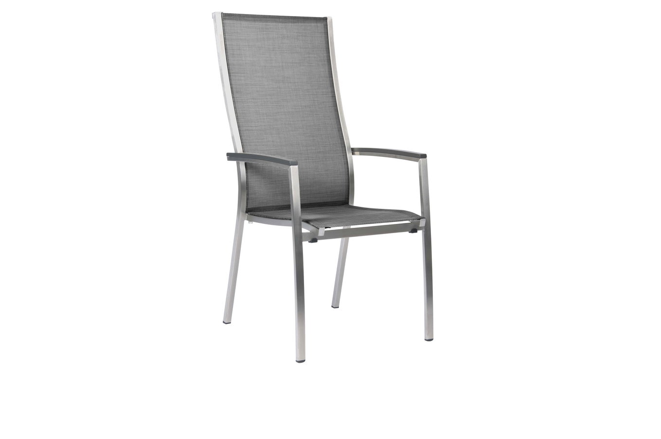 STERN Cardiff Fotel sztaplowany, srebrno-szary, stal nierdzewna/tekstyl/aluminiowe podłokietniki, 68,5x56x110 cm, sztaplowalny 21901__1
