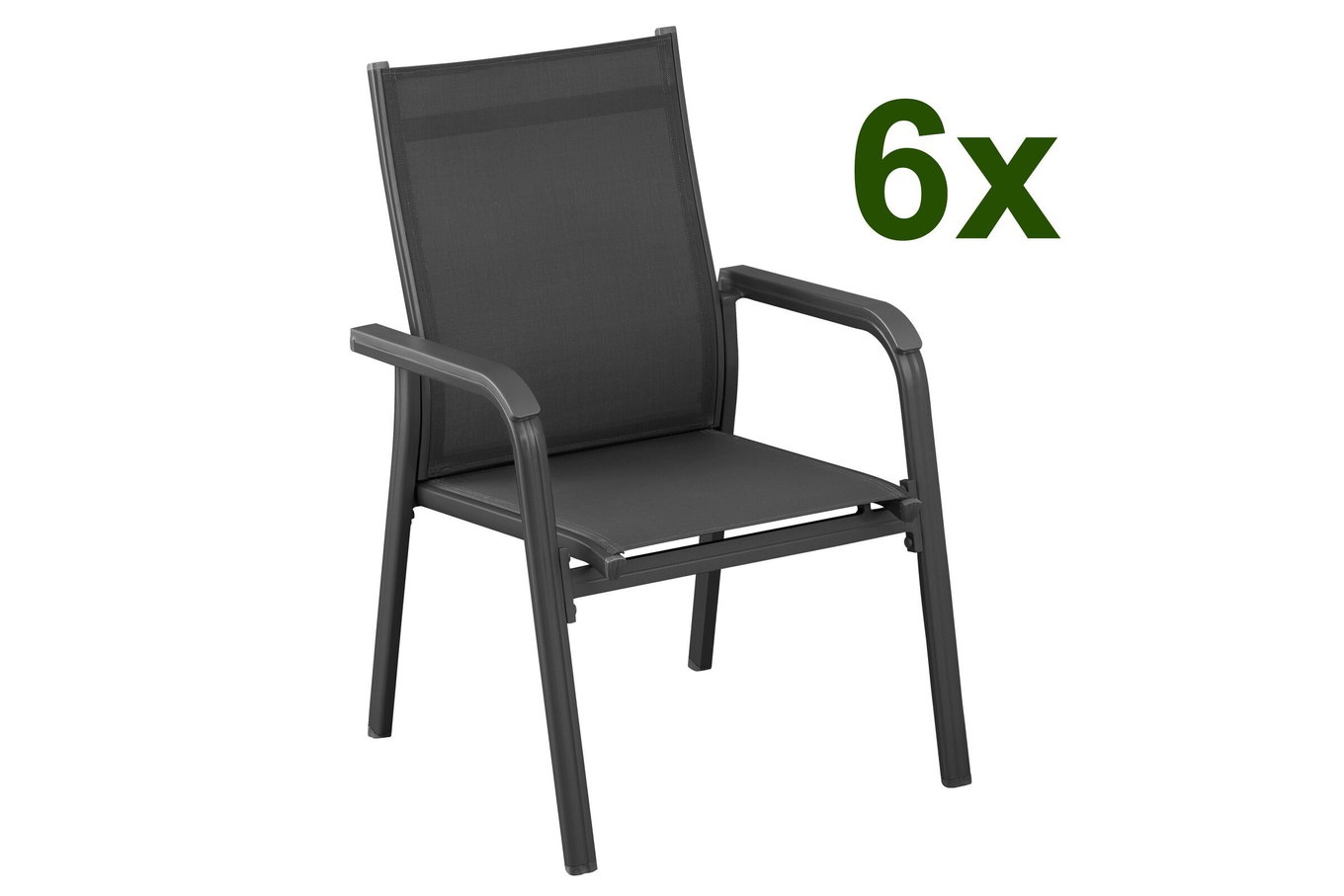 Kettler BasicPlus Zestaw 6 krzeseł składanych, antracyt/antracyt, 0301205-7000 13700__1