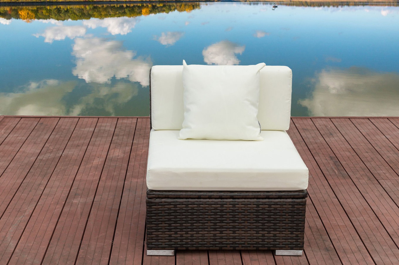 OUTFLEXX Element środkowy, brązowy marmurkowy, polirattan, 70 x 85 x 70 cm, wodoodporna skrzynia na poduszki 15734_5_BOX__1