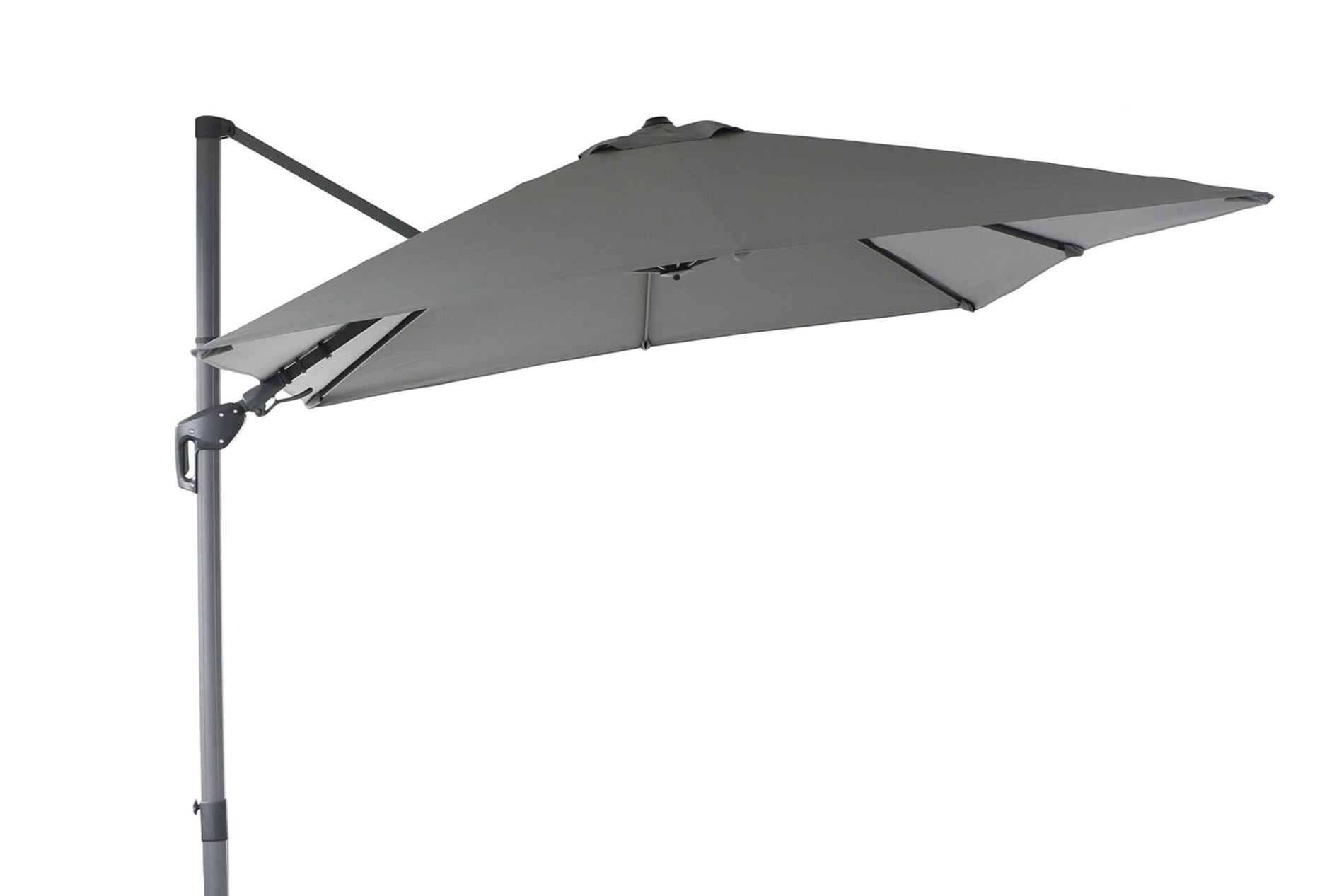 OUTFLEXX Sydney Parasol wspornikowy, antracyt, aluminium malowane proszkowo, 300 x 300 cm, funkcja Twist, w zestawie ze stojakiem na płyty