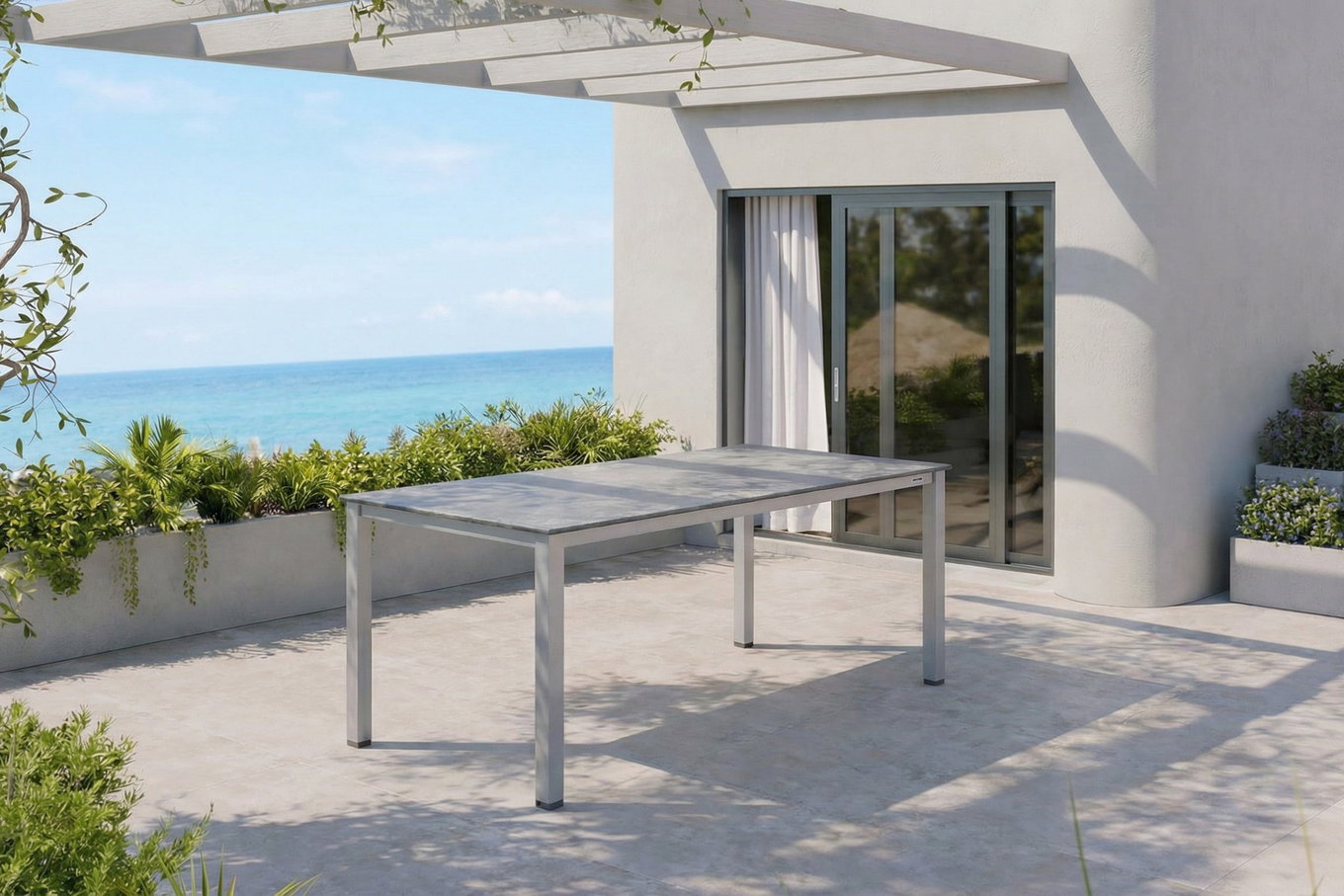 KETTLER Cubic Stół jadalniany, srebrny/antracytowy, aluminium, 160x90 cm, 0301821-0100