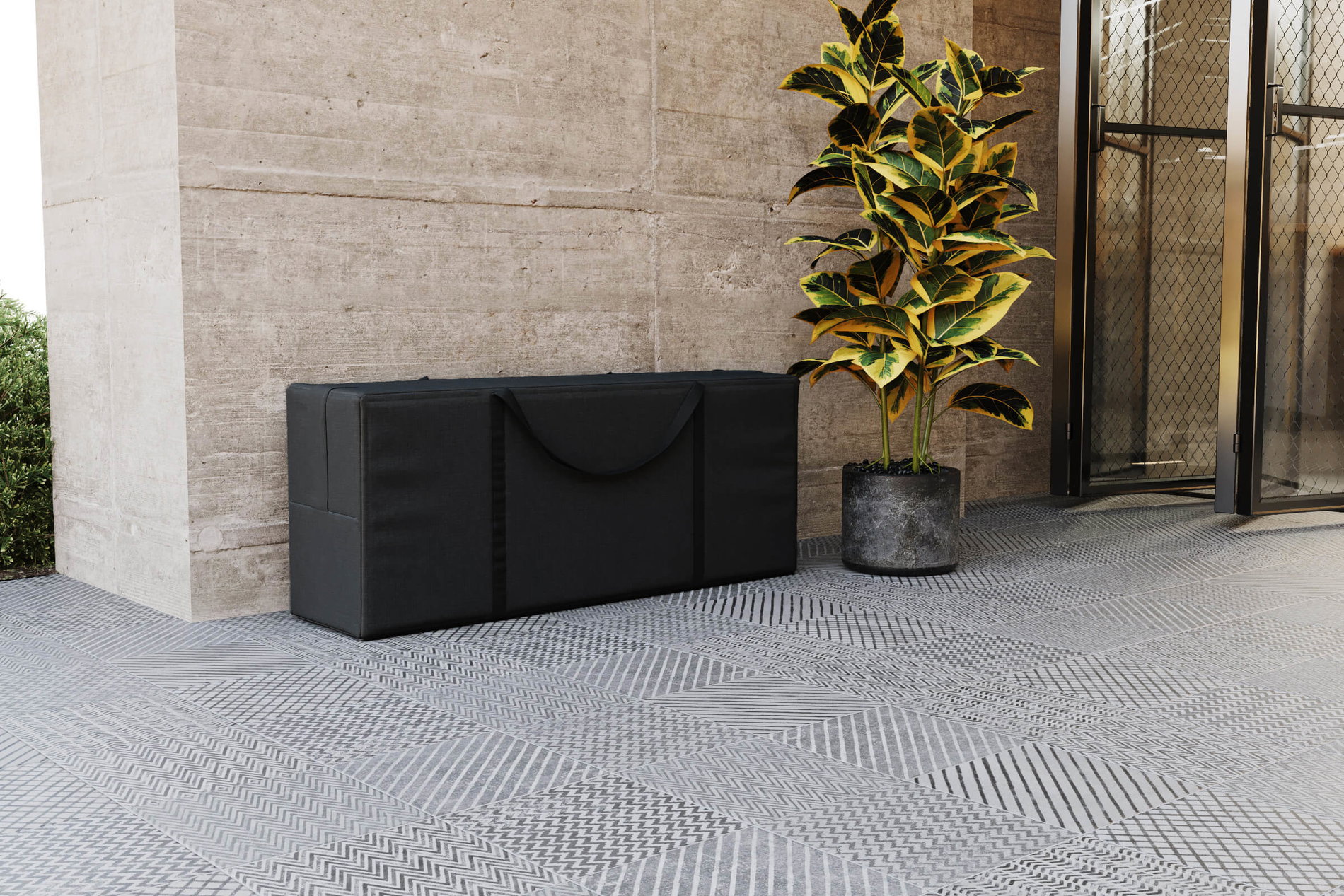 OUTFLEXX Torba na poduszki, czarna, poliester, TPU tkanina ripstop 420D, 125 x 32 x 50 cm