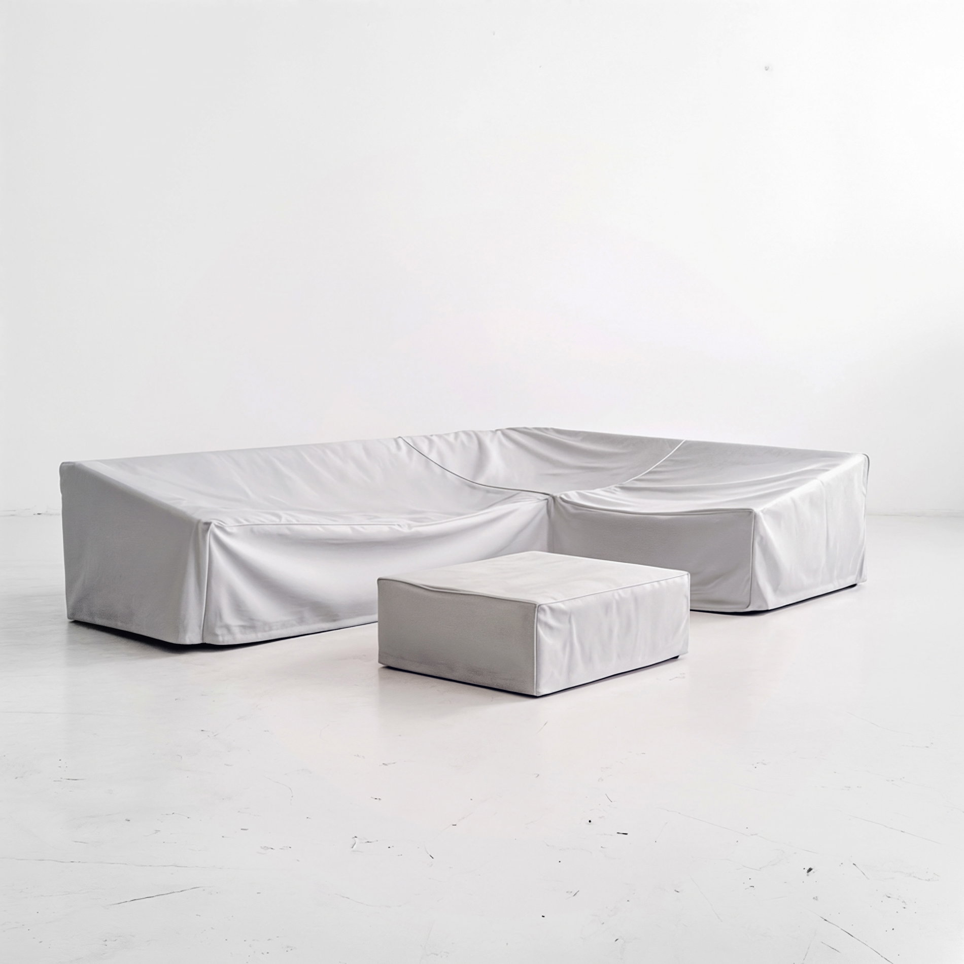 PLOSS Abdeckhauben-Set für Solera Lounge Light, hellgrau, Polyester mit TPU-Beschichtung, UV50+, Ripstop-Gewebe, doppelte Nähte 