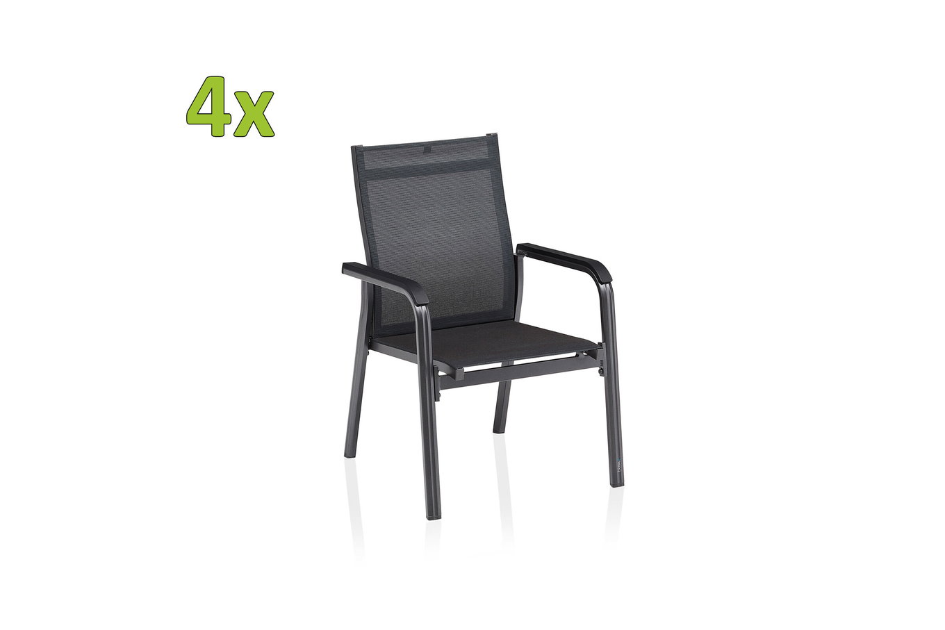KETTLER Basic PlusPremium, antracyt/lukrecja, Alu/tkanina zewnętrzna, 4x krzesło składane (0102405-7000) 31500__1